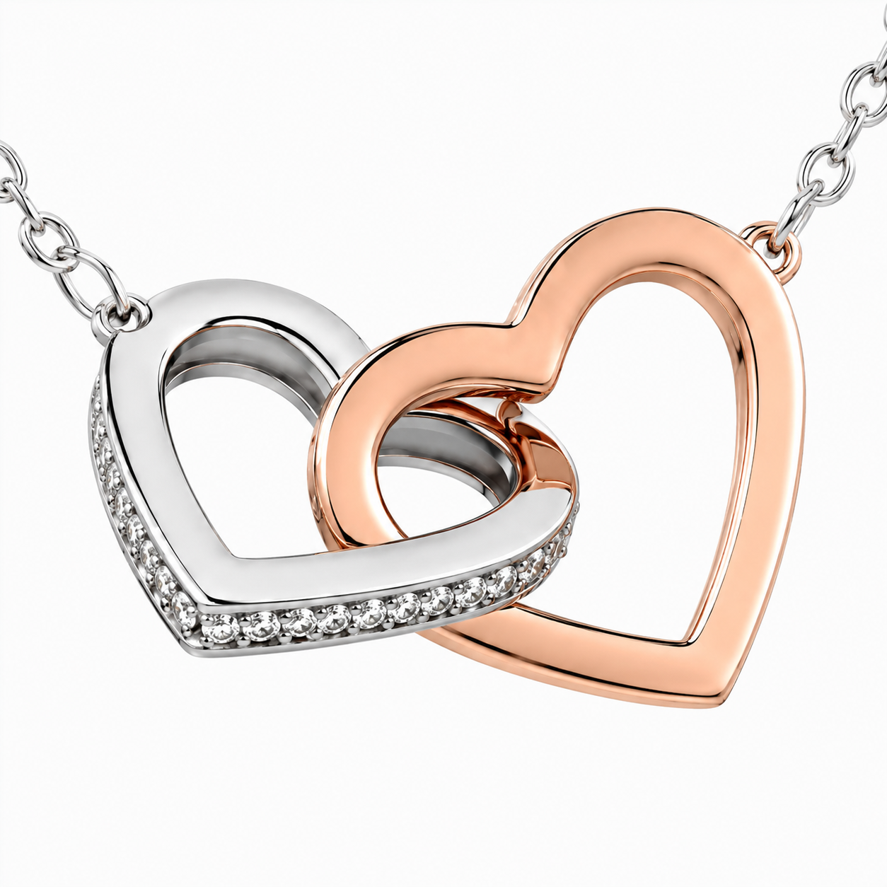 Collier Double Cœur "À la Femme de ma Vie" Je t'aime Pour Toujours