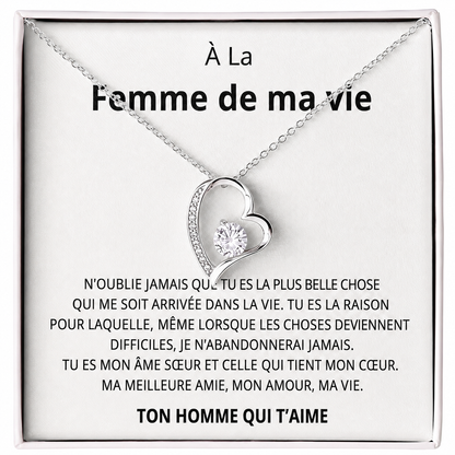Coffret 001 – À la Femme de ma Vie – Collier Cœur