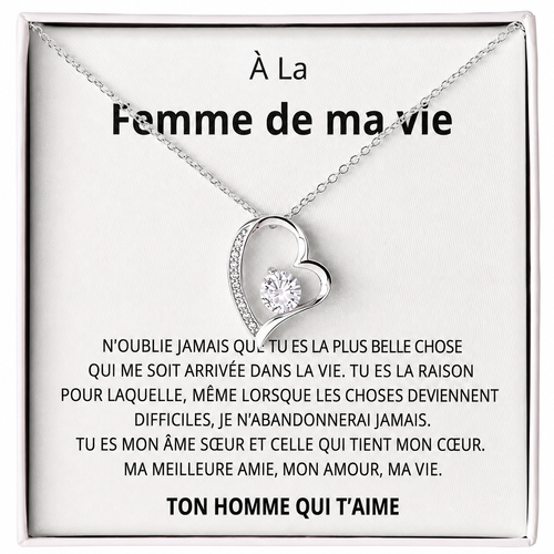 Coffret 001 – À la Femme de ma Vie – Collier Cœur