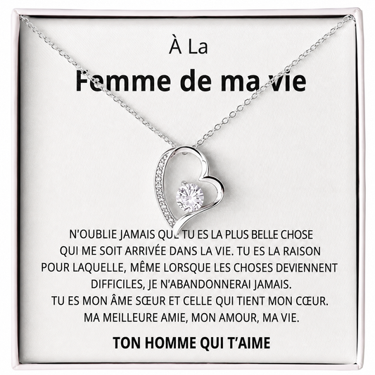 Coffret 001 – À la Femme de ma Vie – Collier Cœur