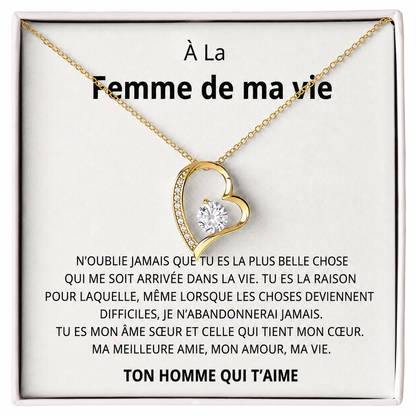 Coffret 001 – À la Femme de ma Vie – Collier Cœur