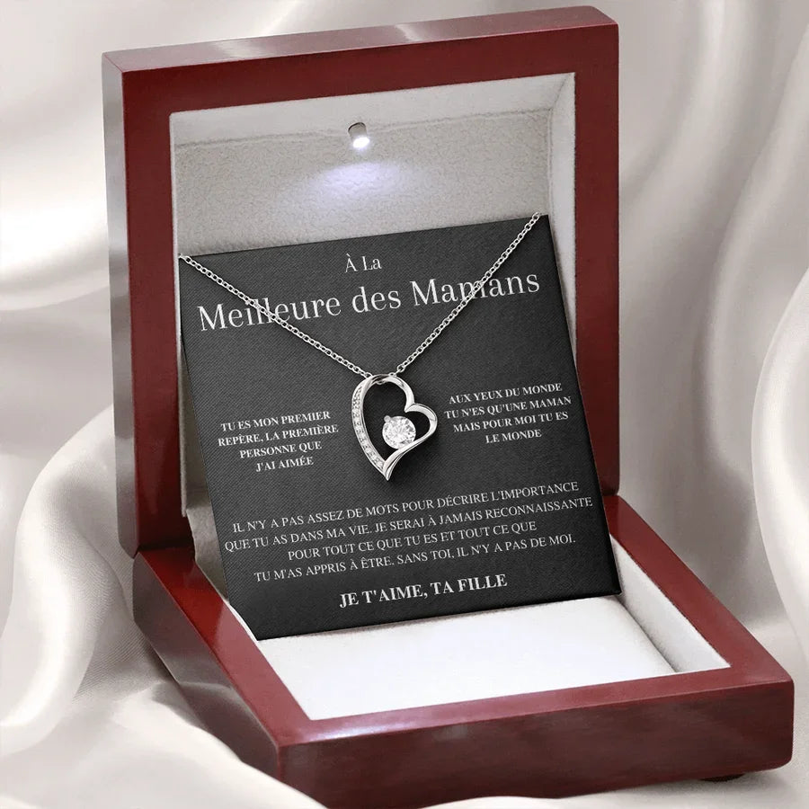 Coffret Collier Cœur "À la Meilleure des Mamans" — Je t'aime Ta Fille