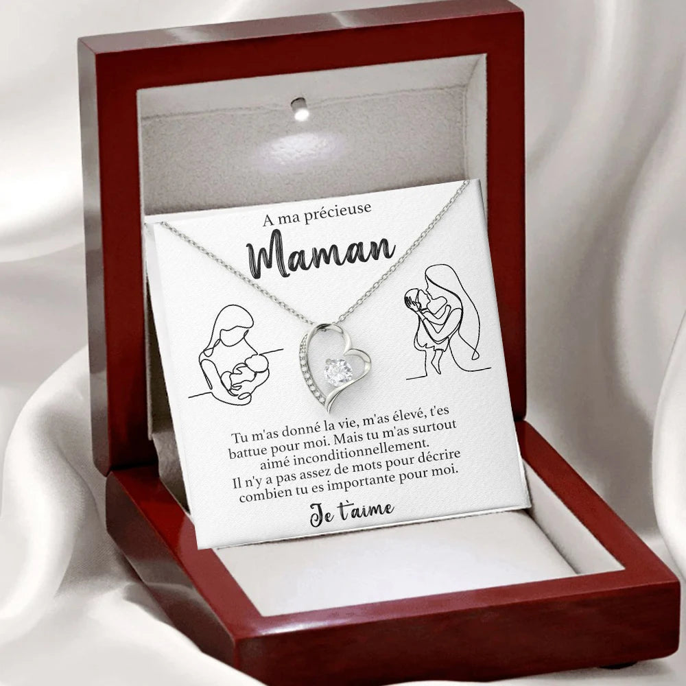 Coffret Collier Cœur "À ma précieuse Maman" — Je t'aime