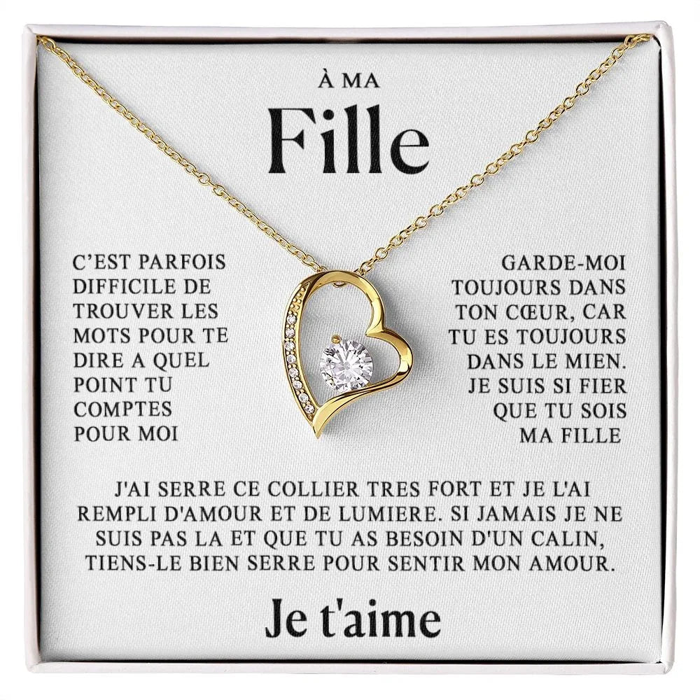 Coffret Collier Cœur "À ma Fille" — Je t'aime