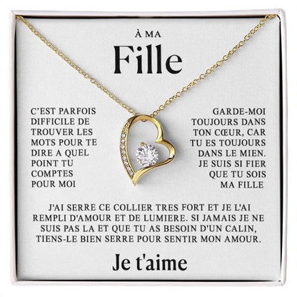 Coffret Collier Cœur "À ma Fille" — Je t'aime