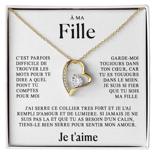 Coffret Collier Cœur "À ma Fille" — Je t'aime