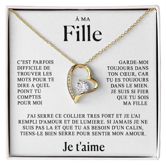 Coffret Collier Cœur "À ma Fille" — Je t'aime