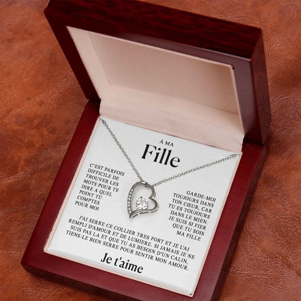 Coffret Collier Cœur "À ma Fille" — Je t'aime