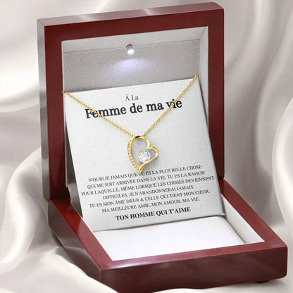 Collier Cœur "À la Femme de ma Vie" Ton Homme qui t'aime