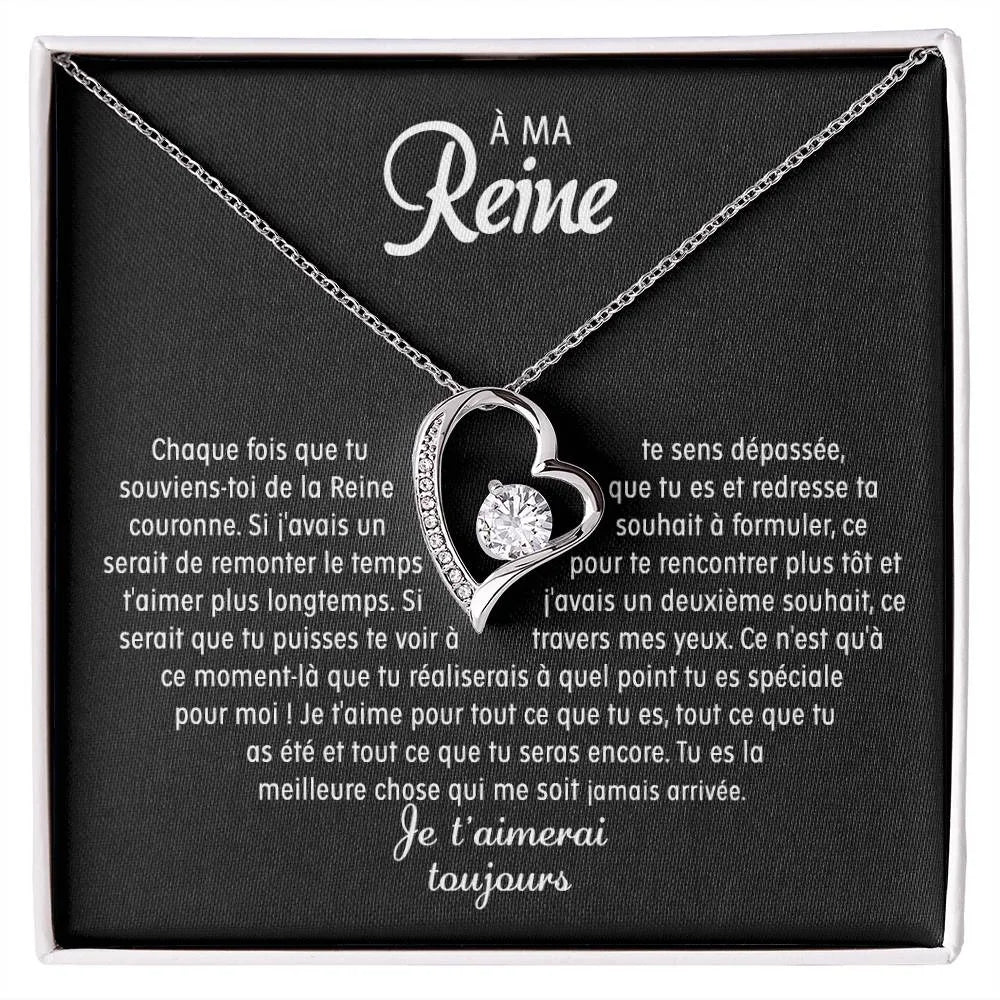 Collier Cœur "À ma Reine" Je t'aimerai Toujours