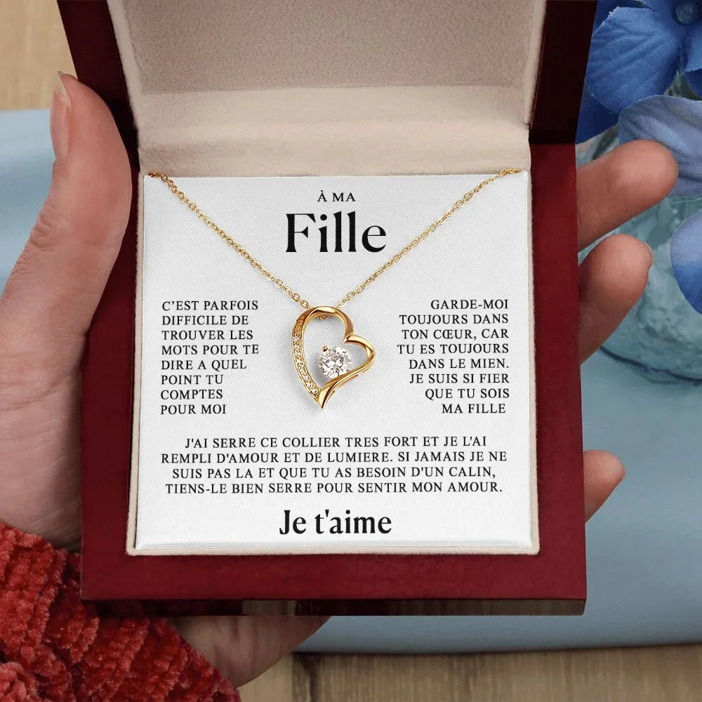 Coffret Collier Cœur "À ma Fille" — Je t'aime