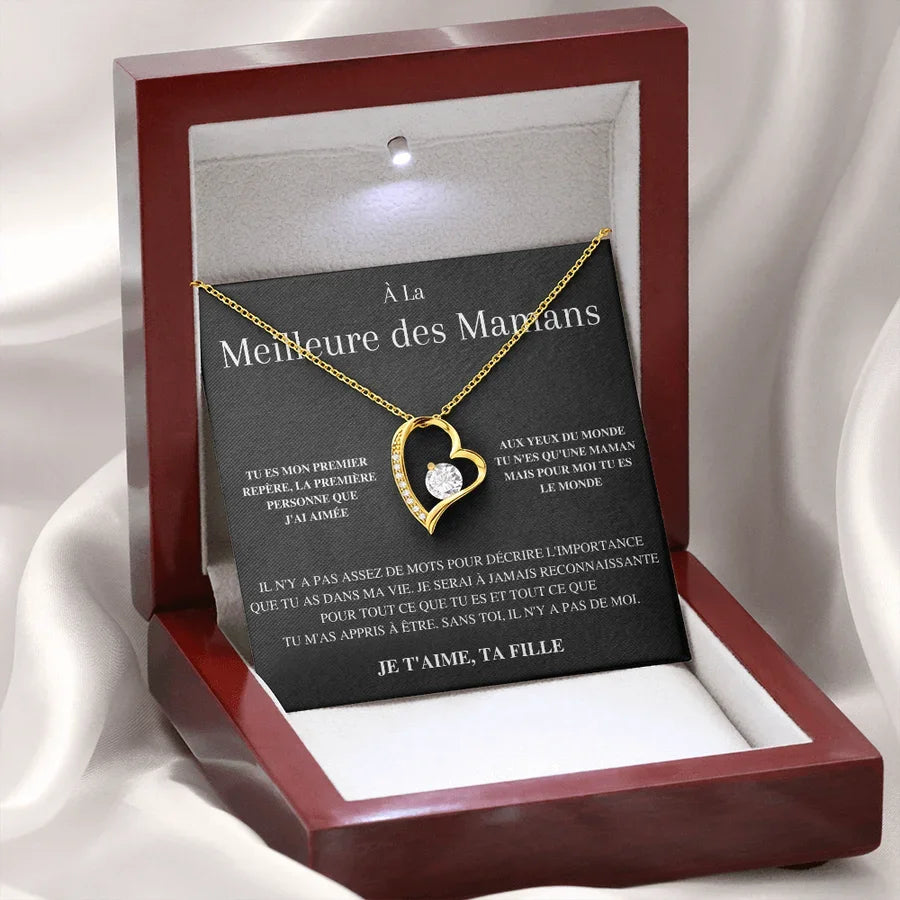 Coffret Collier Cœur "À la Meilleure des Mamans" — Je t'aime Ta Fille