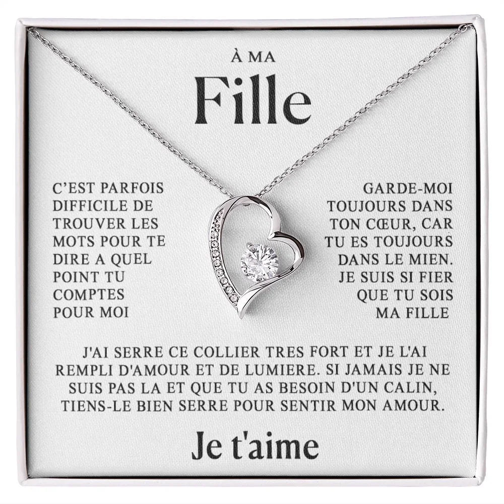 Coffret Collier Cœur "À ma Fille" — Je t'aime