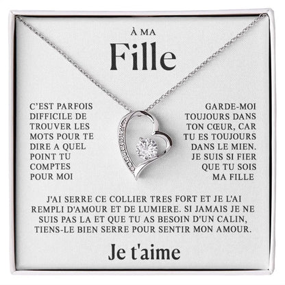 Coffret Collier Cœur "À ma Fille" — Je t'aime