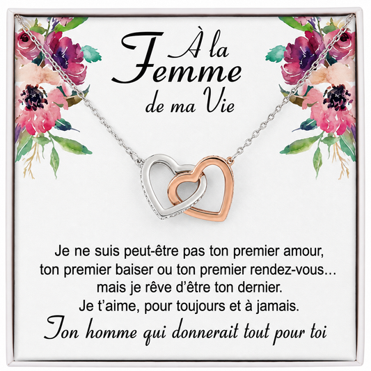 Coffret 002 – À la Femme de ma Vie – Collier Double Cœur