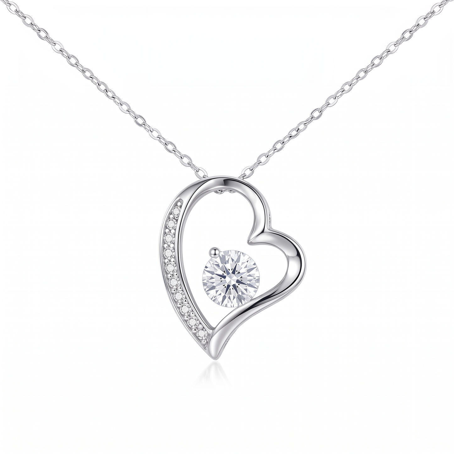 Collier cœur argent en acier inoxydable – Givelove