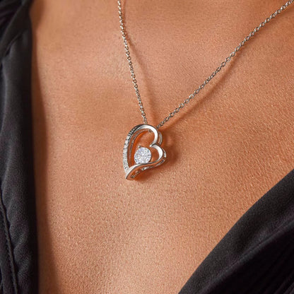 Collier cœur argent Givelove porté – détail du pendentif