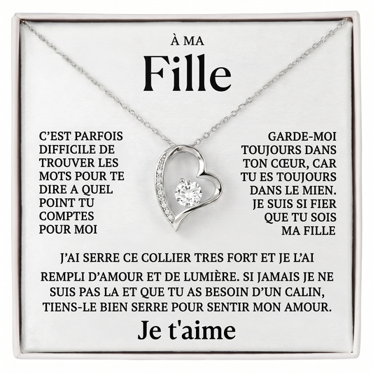 Collier Cœur "À ma Fille" Je t'aime