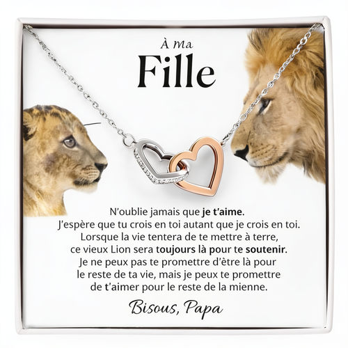 Coffret 101 – À ma Fille – Collier Double Cœur