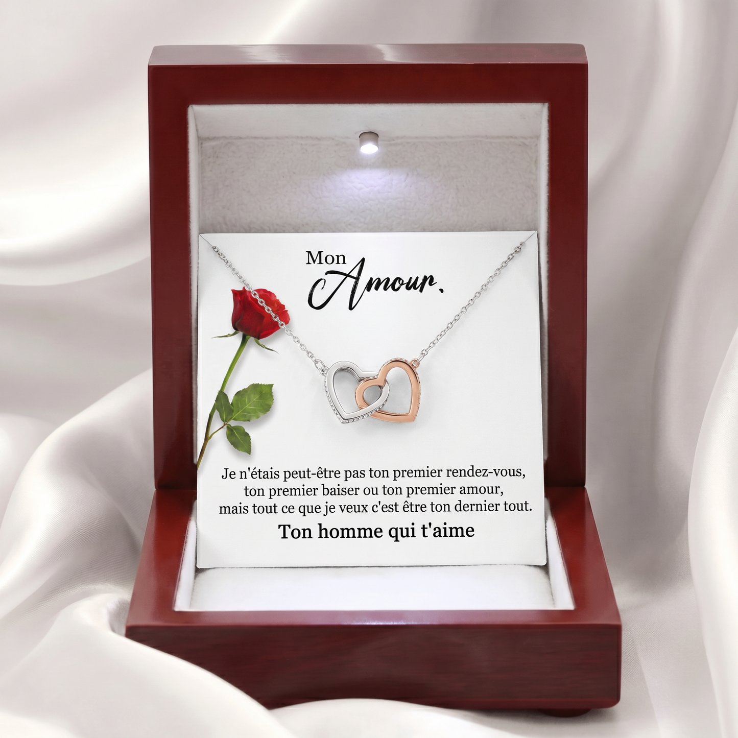 Collier Double Cœur "Mon Amour" Ton Homme qui t'aime