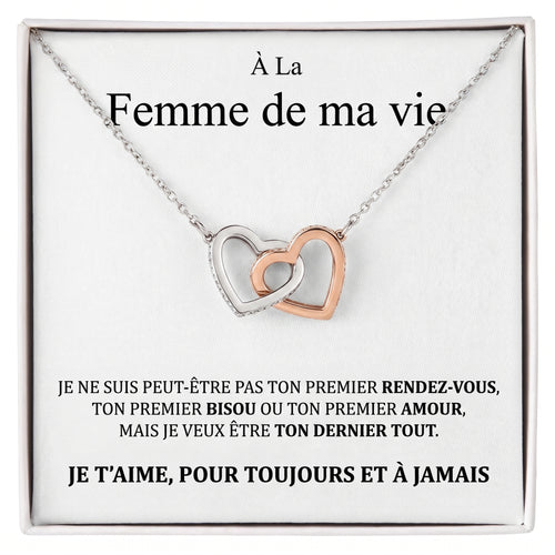 Coffret 006 – À la Femme de ma Vie – Collier Double Cœur