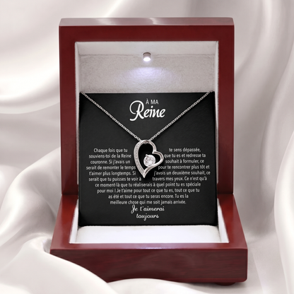 Collier Cœur "À ma Reine" Je t'aimerai Toujours