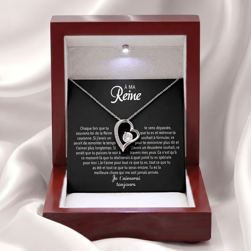 Collier Cœur "À ma Reine" Je t'aimerai Toujours