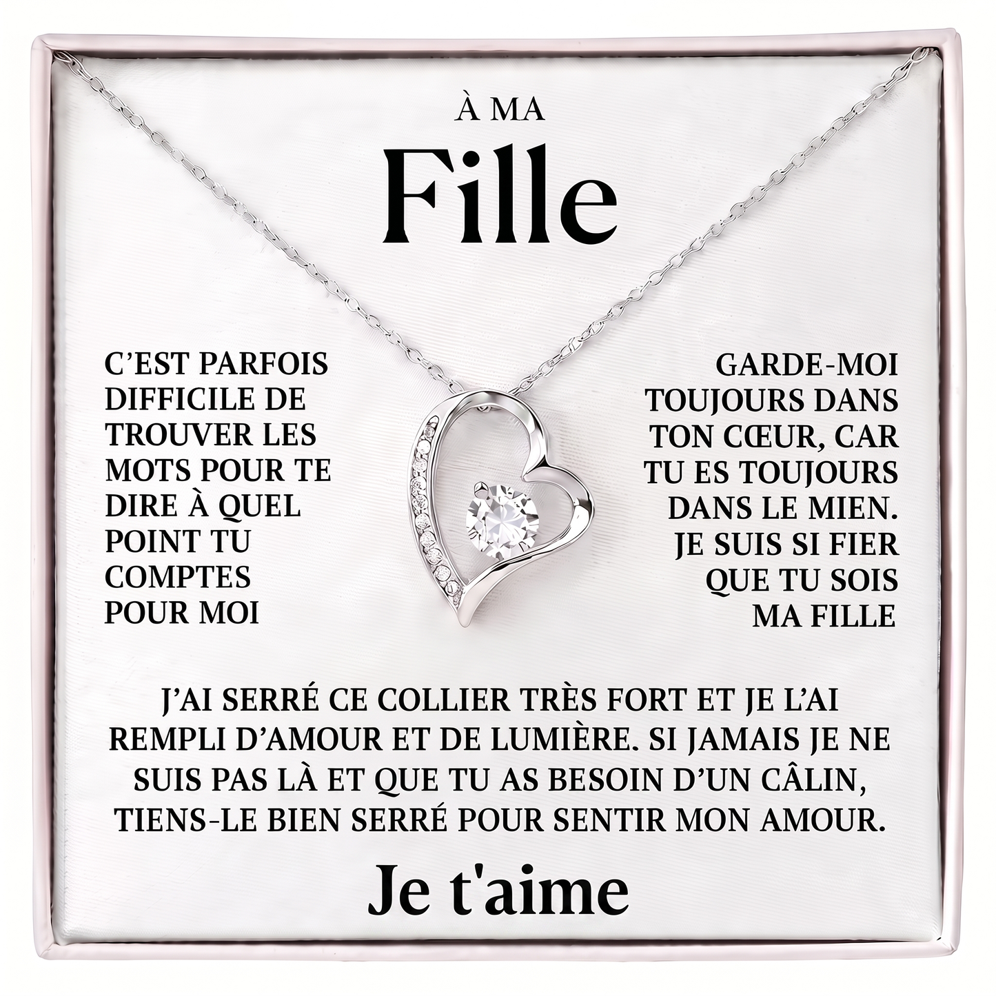 Coffret 100 – À ma Fille – Collier Cœur