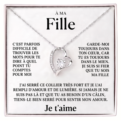 Coffret 100 – À ma Fille – Collier Cœur
