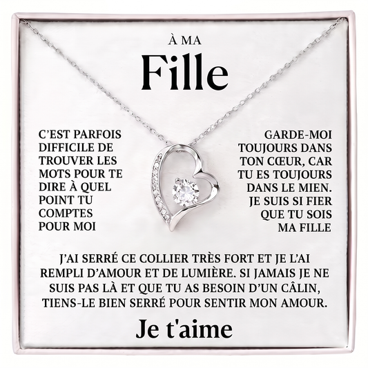 Coffret 100 – À ma Fille – Collier Cœur