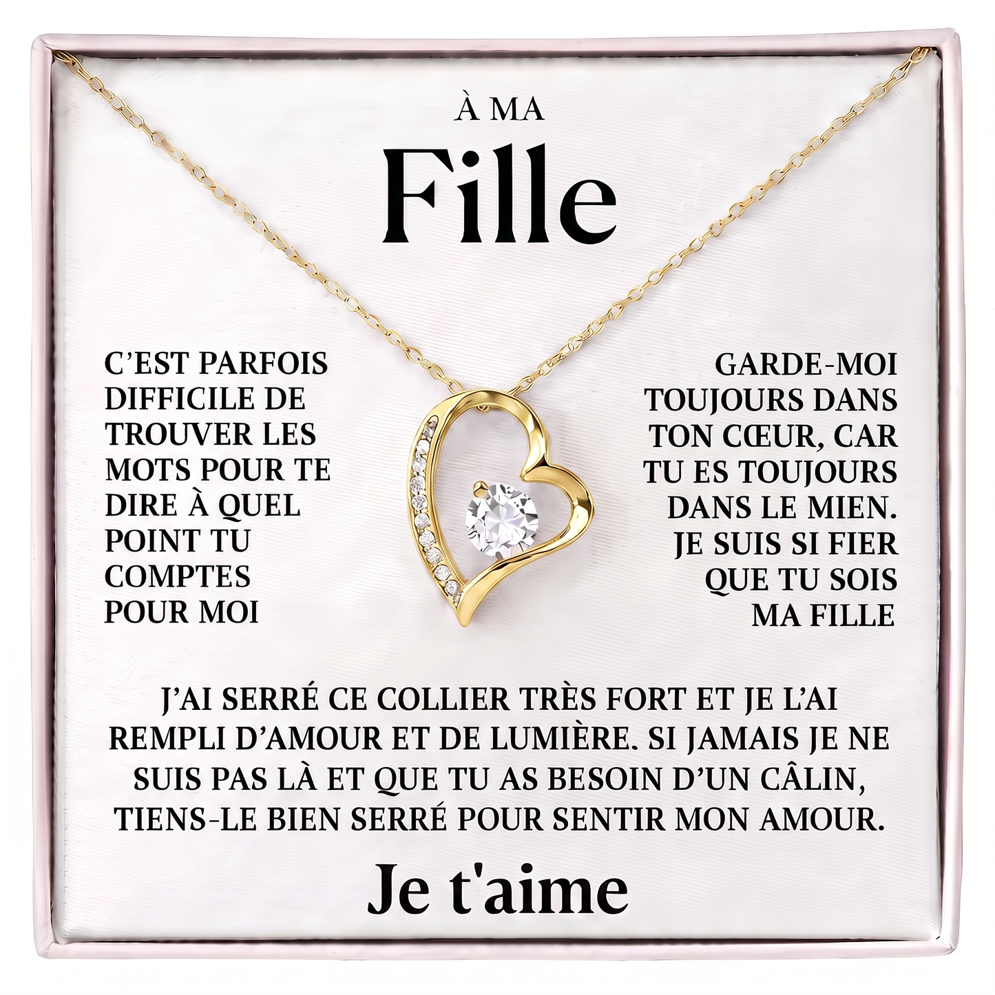 Coffret 100 – À ma Fille – Collier Cœur