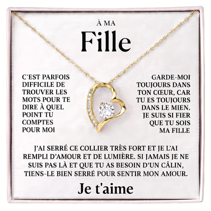 Coffret 100 – À ma Fille – Collier Cœur