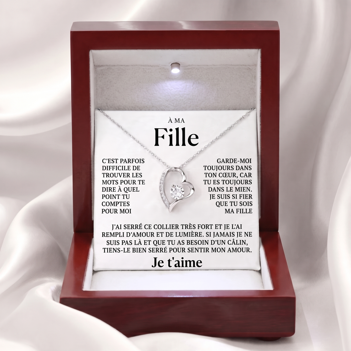 Coffret 100 – À ma Fille – Collier Cœur