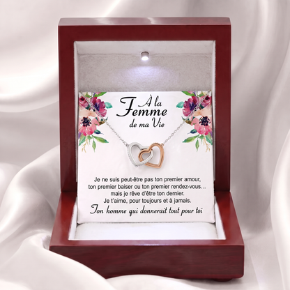 Coffret 002 – À la Femme de ma Vie – Collier Double Cœur